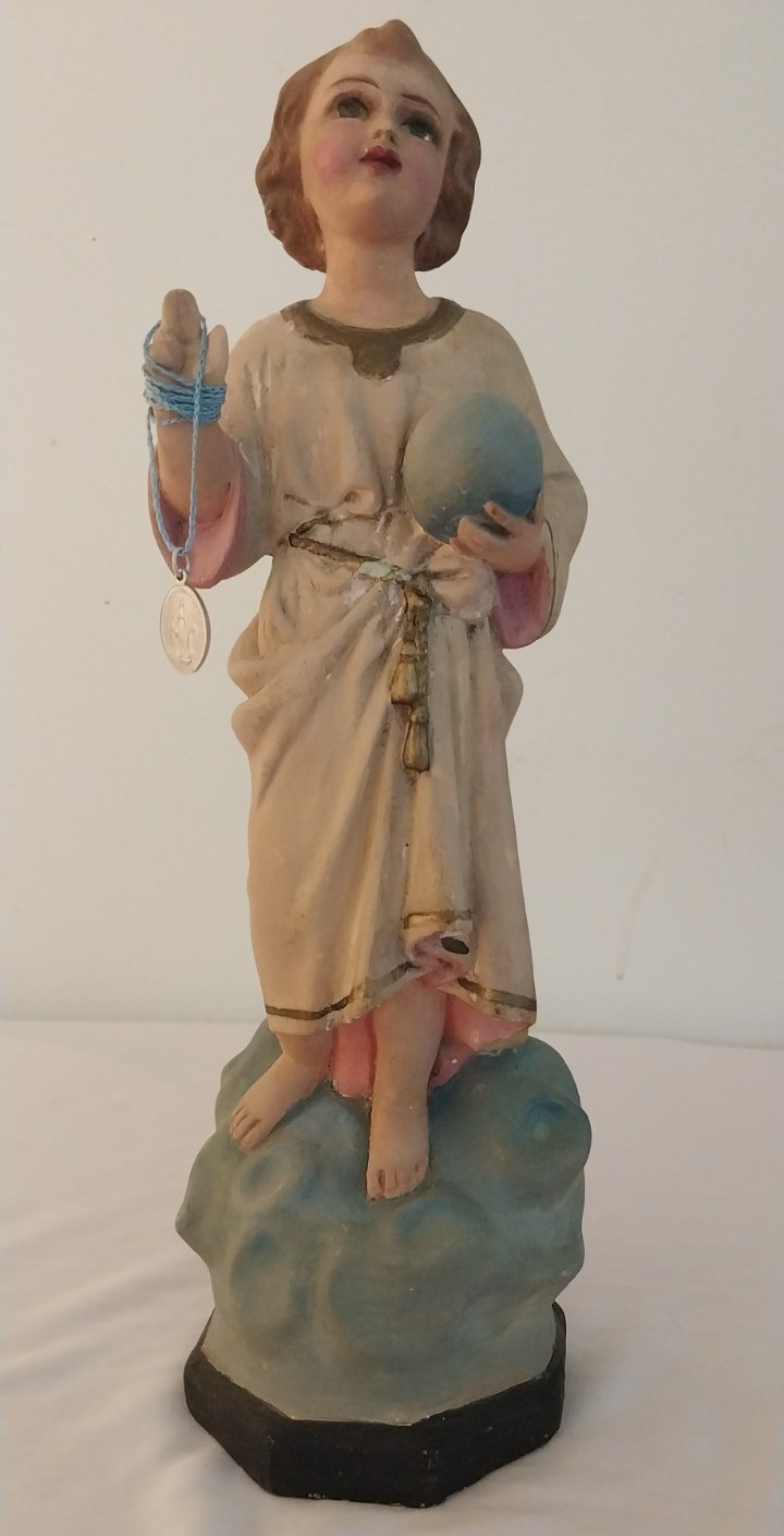 Vintage Jesus of the Ball, Child Jesus with medal French Spain 12.75