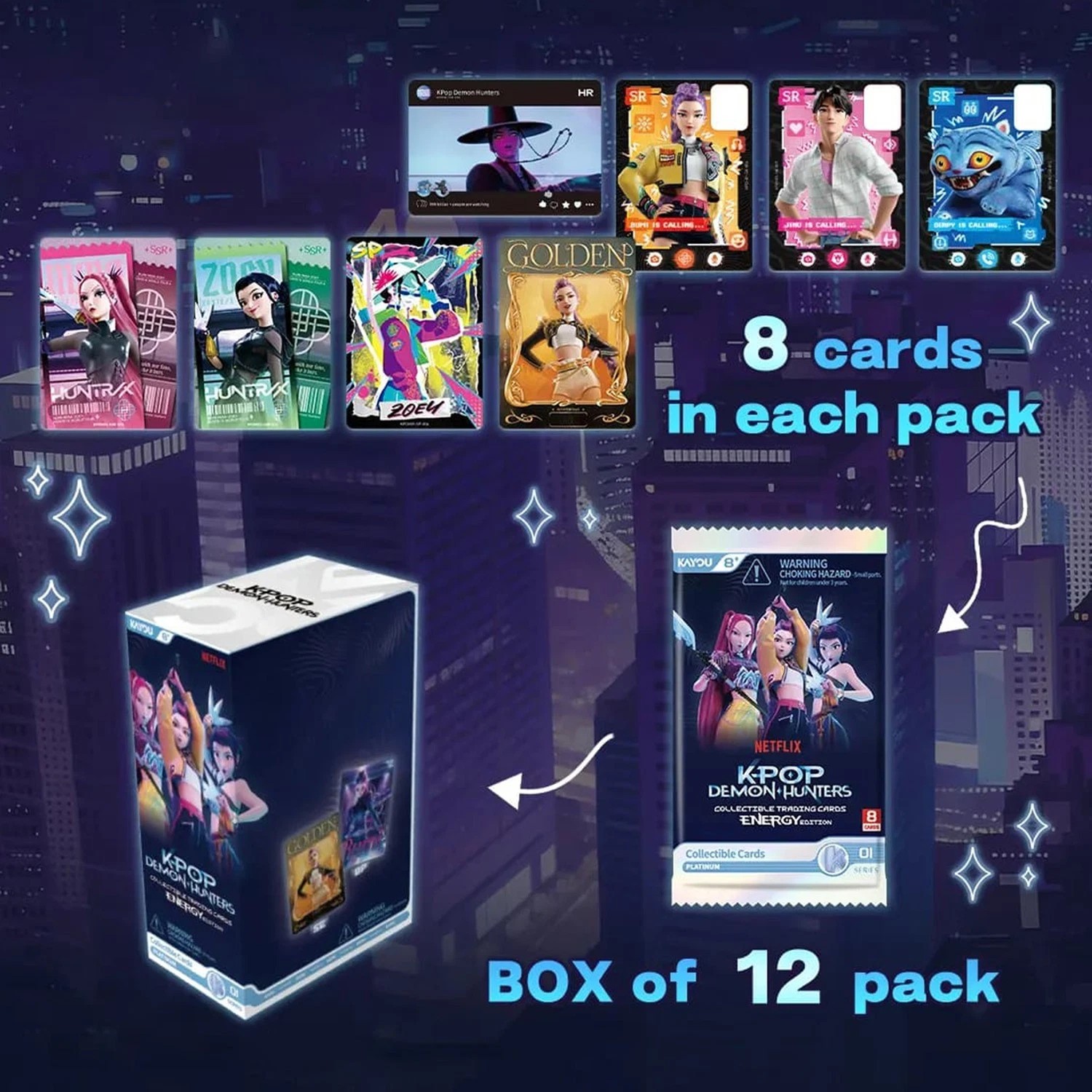 US SHIP New KAYOU KPop Demon Hunters Collectible Cards - Energy Edition 001 NA