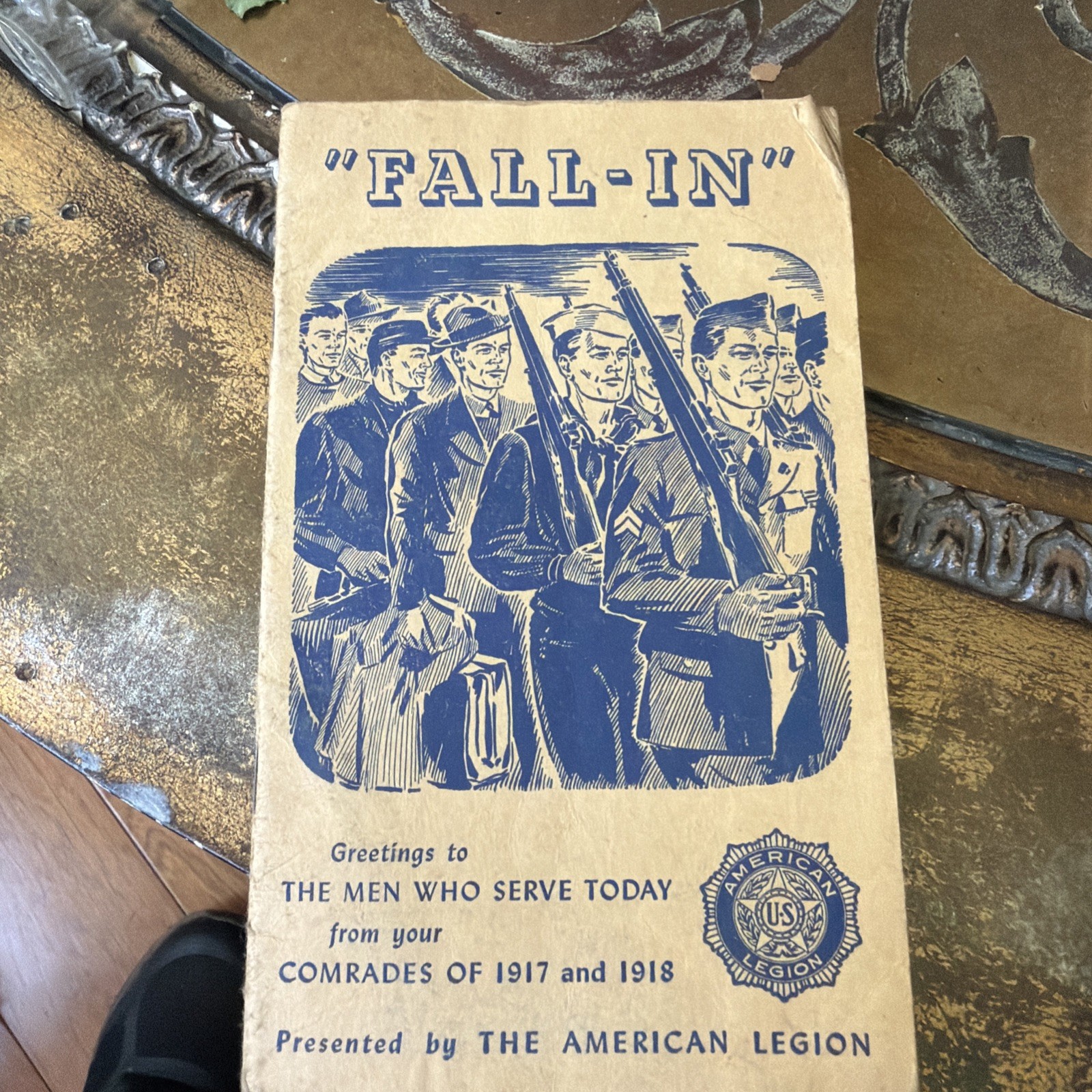 1942 WWII Fall-In Booklet ID’d 152nd Infantry Corp  Camp Shelby IN