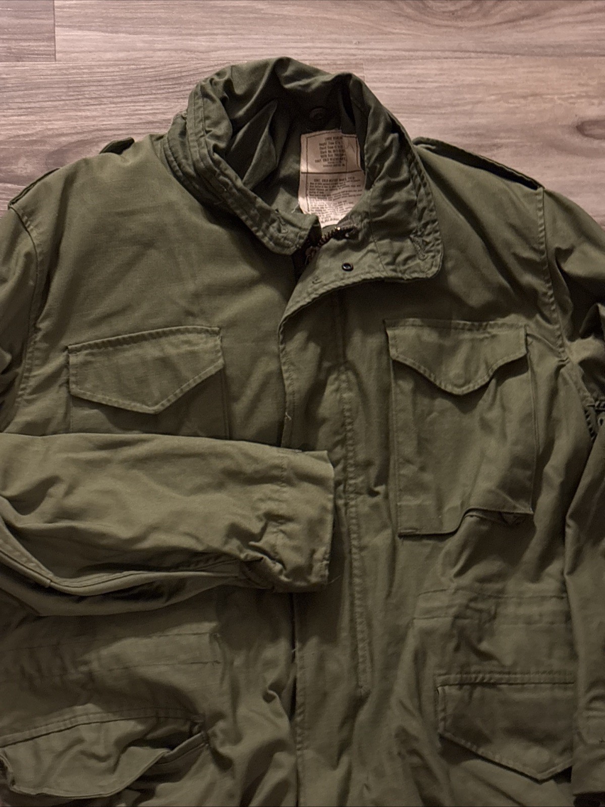 Vtg 1975 US Army M65 Field Jacket OG-107 Large Regular Cherokee Industries