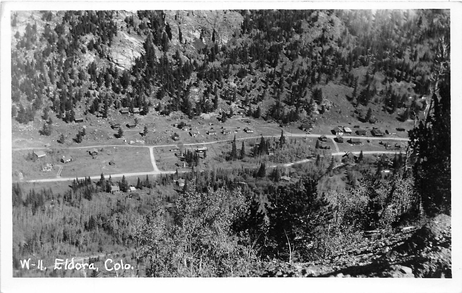 H85/ Eldora Colorado RPPC Postcard c1940s Birdseye Homes 56