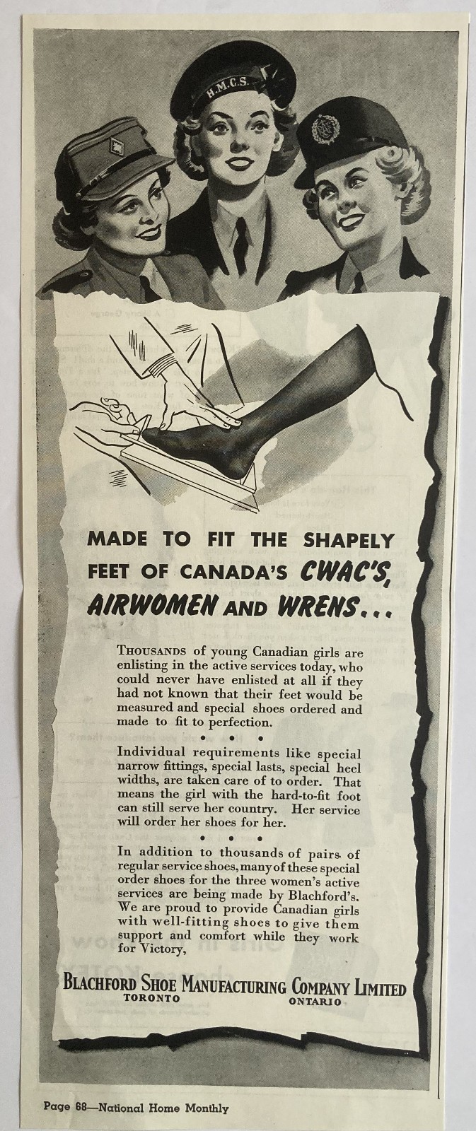 1944 CWAC CANADIAN WOMEN\'S ARMY CORP AD RCAF RCN NAVY WOMEN WRENS