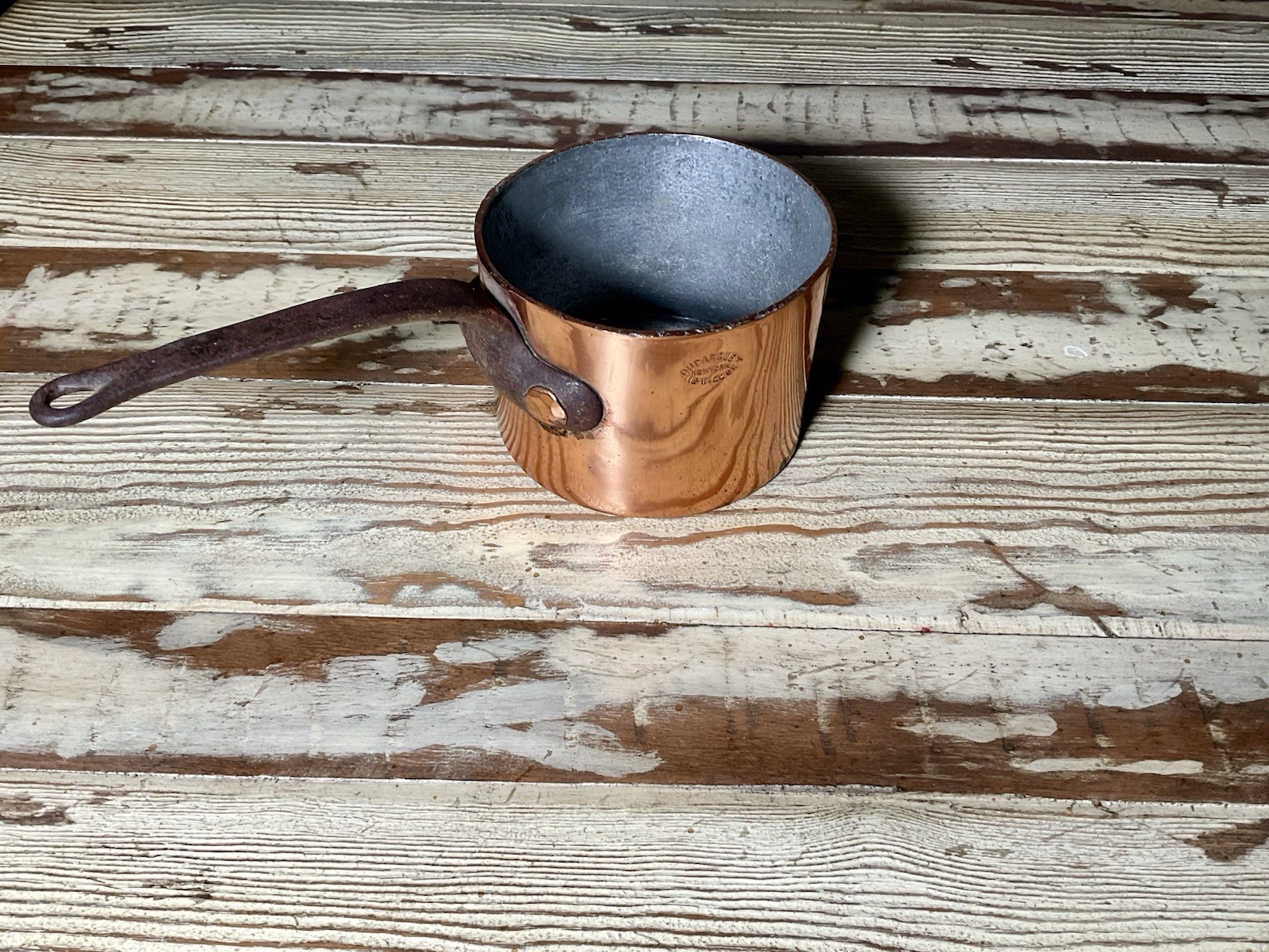 Antique Duparquet Heavy Copper Saucepan 3mm 14cm Copper Pot NY DH&M Co