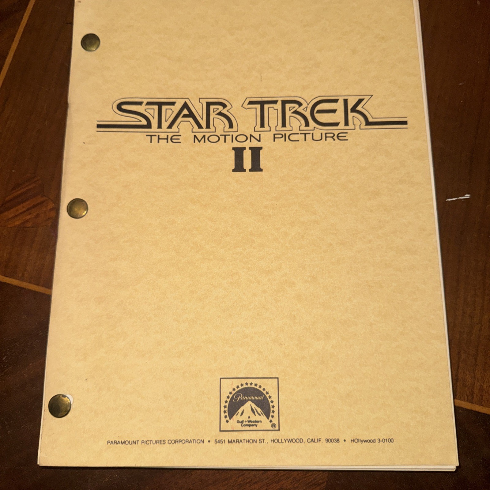 STAR TREK II Movie Script The Undiscovered Country Revised Final Draft Jan 1982