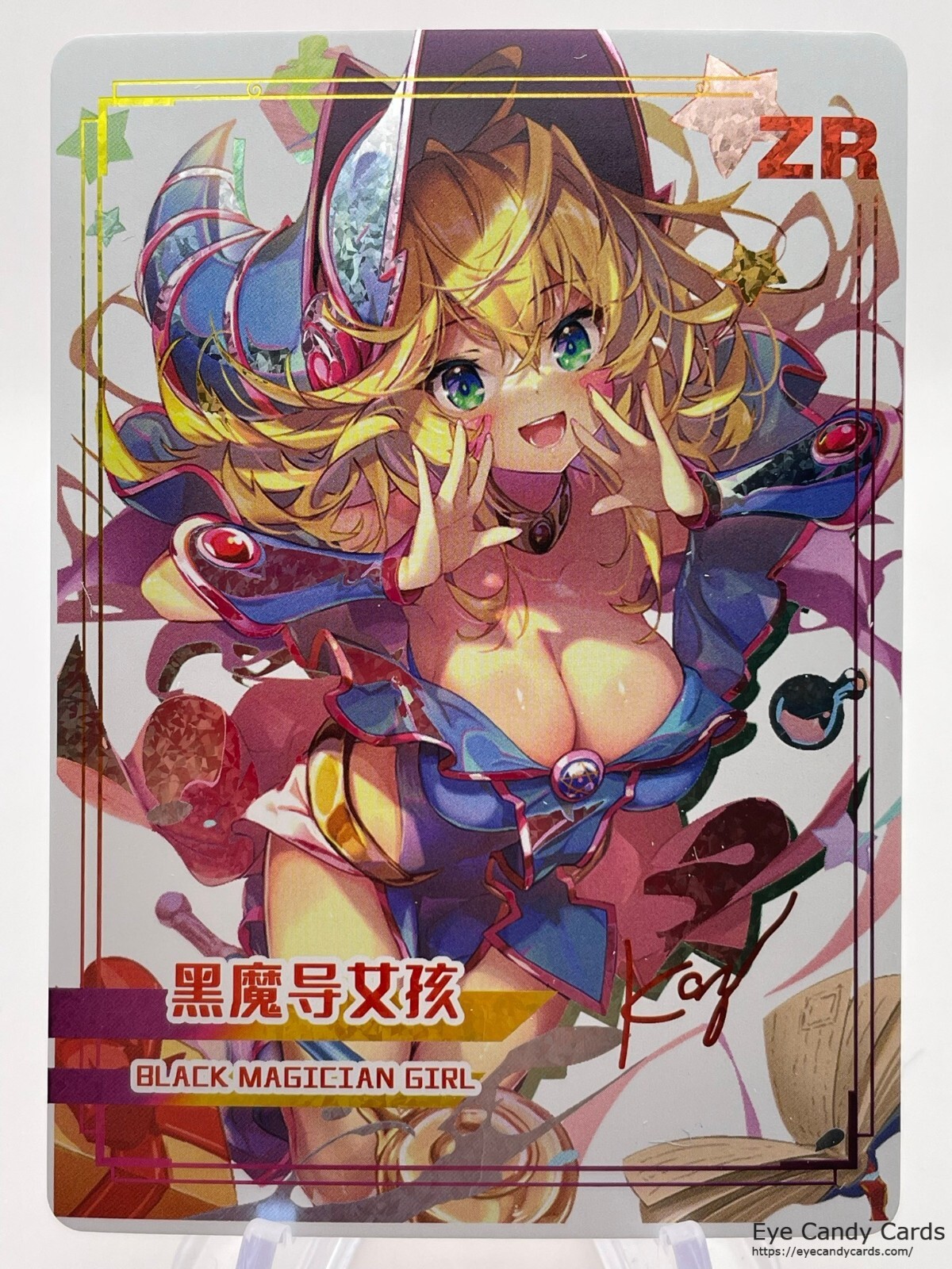 Black Magician Girl (Yu-Gi-Oh) | ZR-34 | Foil Waifu Card Anime Doujin