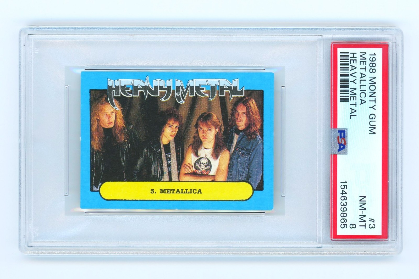 CRAZY RARE 1988 Monty Gum Heavy Metal Metallica w/Cliff (PSA 8) (POP 1/Highest)