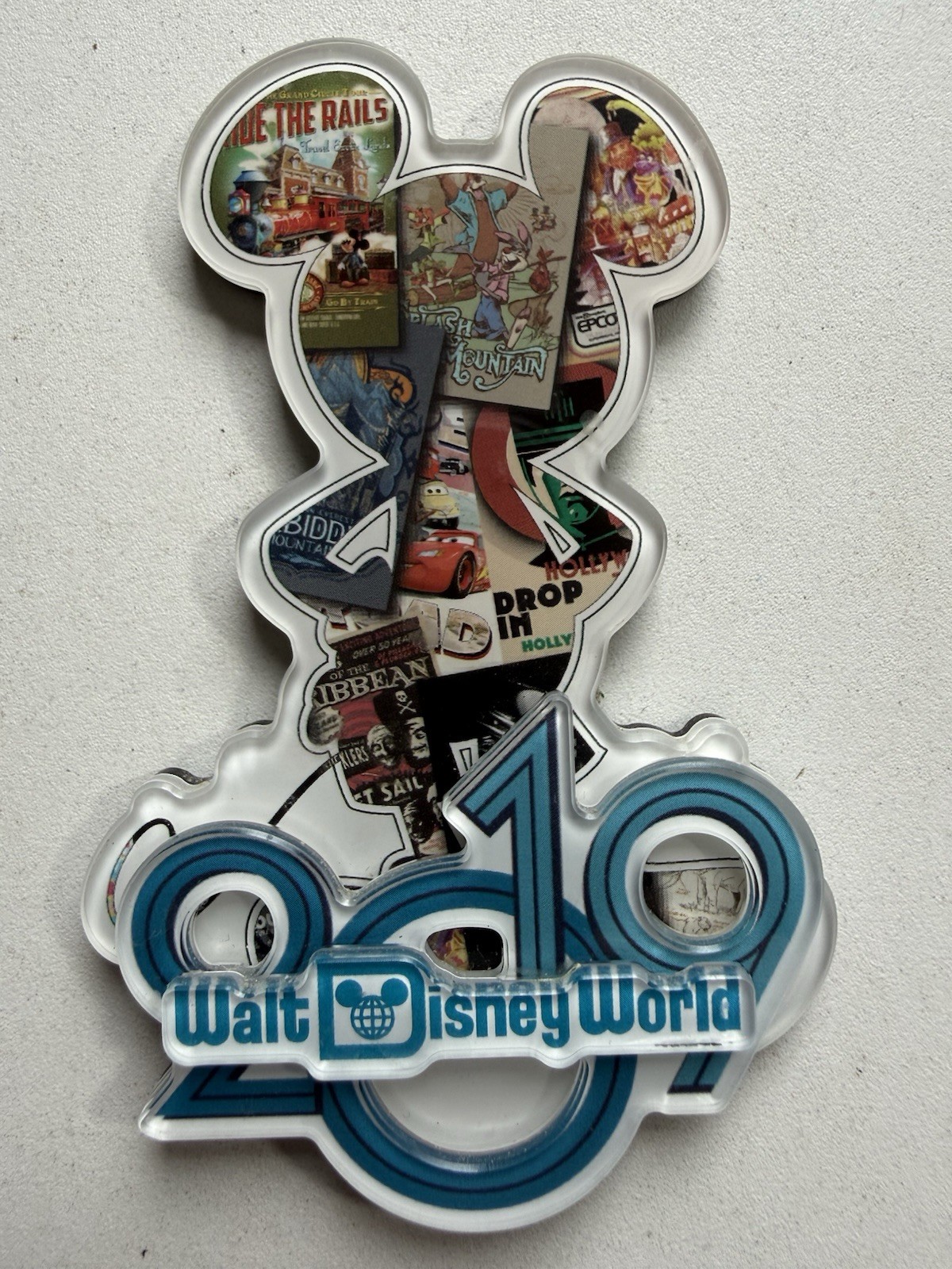 2019 Disney World Splash Mountain Mickey Mouse Collage Silhouette Fridge Magnet