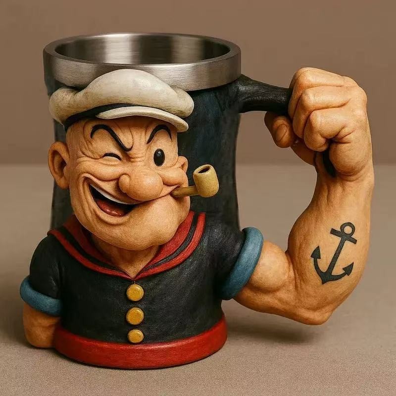 2026 New 3D Popeye Power Mug Beer Mug/Coffee Cup Gift Gift for Friend-US 2026 New 3D Popeye Power Mug Beer Mug/Coffee Cup Gift Gift for Friend-US