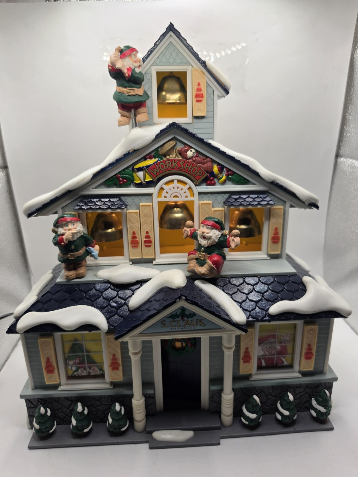 Vintage 1992 Holiday Classics Animated Santa\'s Workshop Music Light Original Box