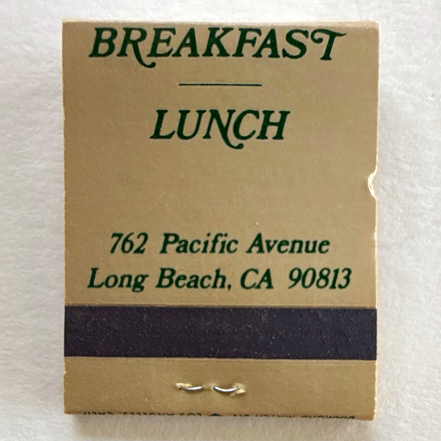 The Filling Station Restaurant Matchbook Long Beach California SoCal Vintage