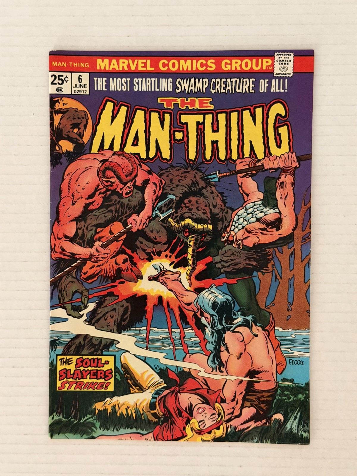 Man-Thing #6 SIGNED x2 Steve Gerber & Mike Ploog Marvel 1974 High Grade 🦠