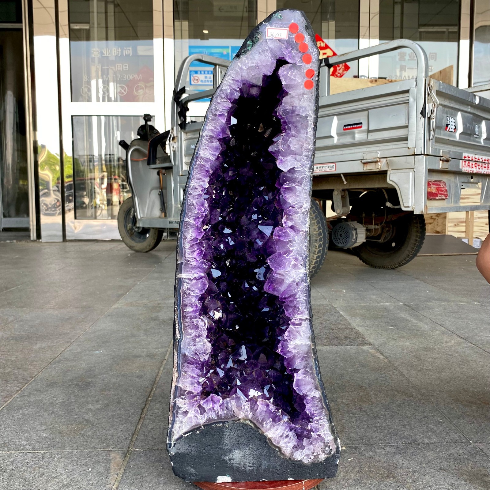 79.78LB Large Natural Amethyst Geode Cathedral Crystal Cluster Specimen Energy H