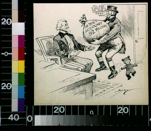 Photo:John Bull Uncle Sam 1923 WWI Debt Payment Cartoon Berryman