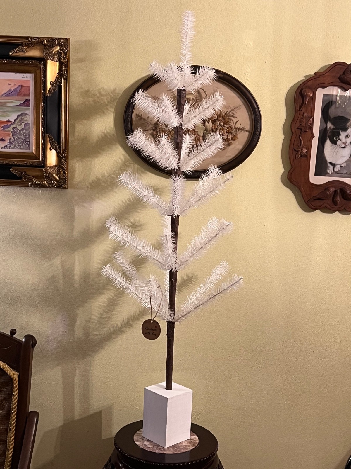 SALE 3.5 ft  AUTHENTIC 1850S GERMAN CHRISTMAS GOOSE FEATHER TREE😹🥳we make it