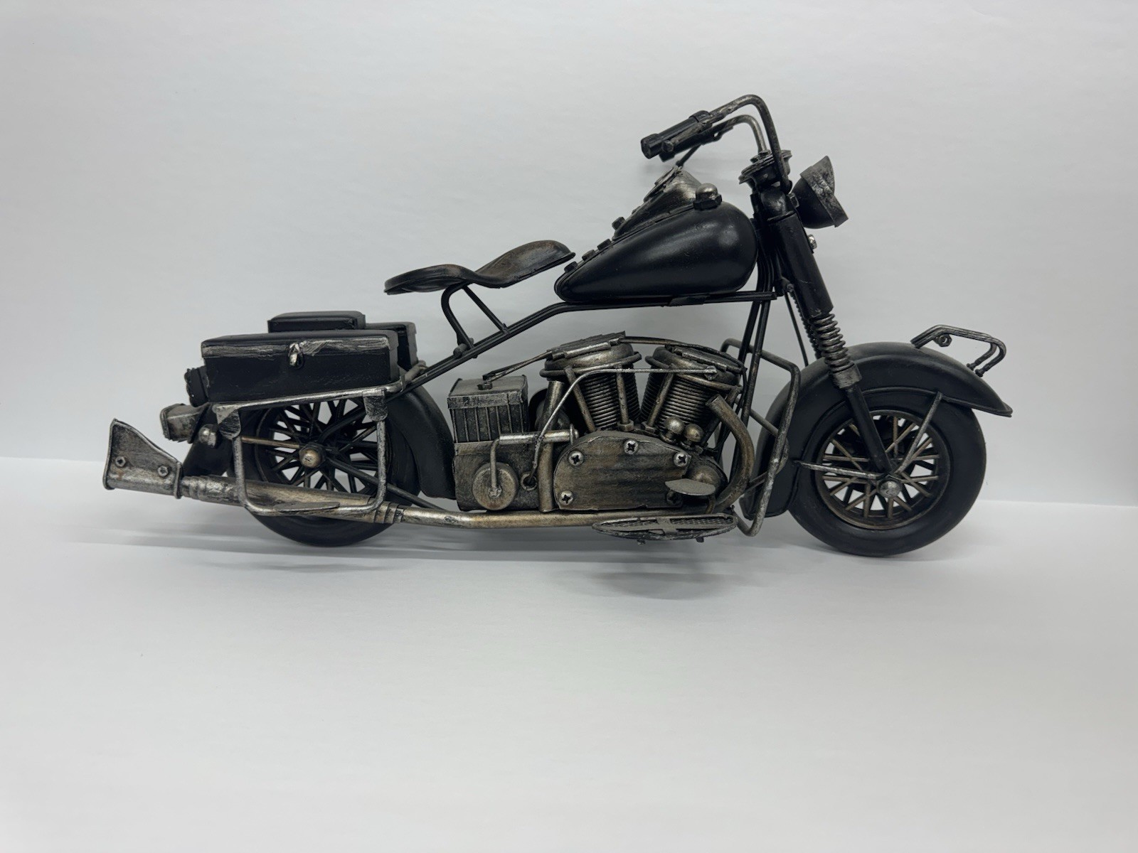 1950's Replica Motorcycle Black Metal Man Cave Folk Art 16