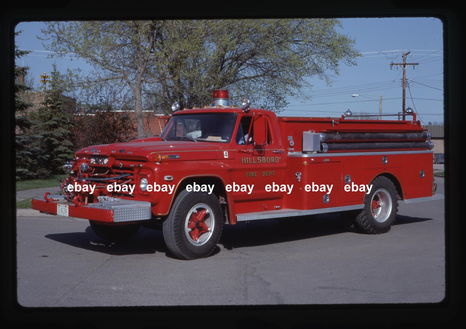 Hillsboro ND 1972 Ford F Forstner pumper Fire Apparatus Slide.