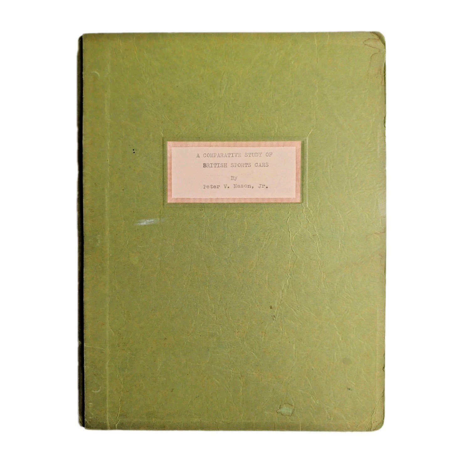 Vintage 1954 British Sports Cars Study Report Case Institute of Technology 39 pg