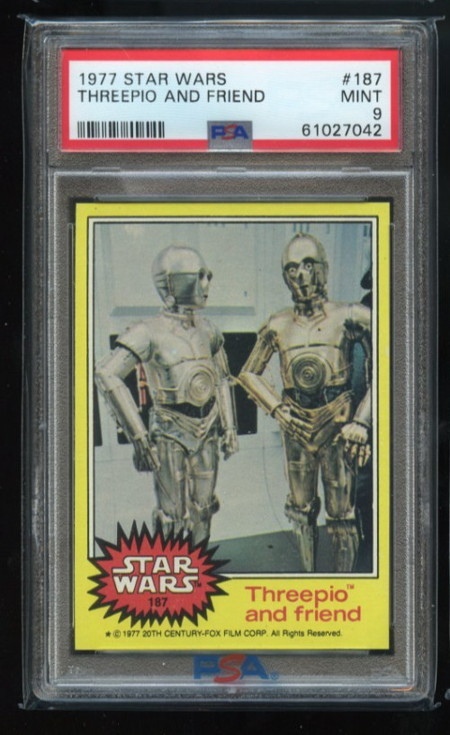 1977 Topps Star Wars # 187 Threepio and friend PSA 9 MINT Yellow