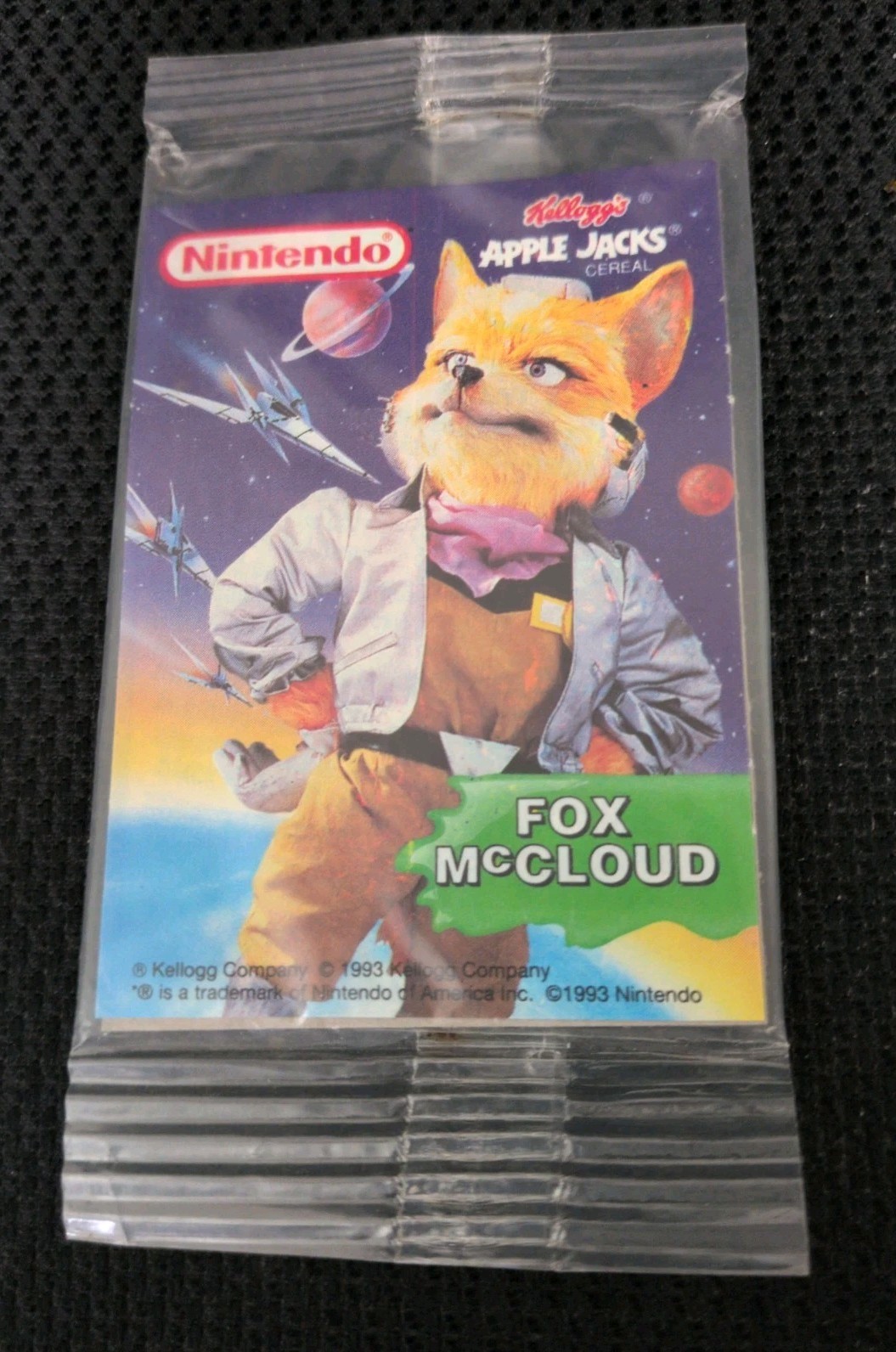 Kellogg\'s Apple Jacks Star Fox Fox McCloud Non-Sport Trading Card (1993) SEALED