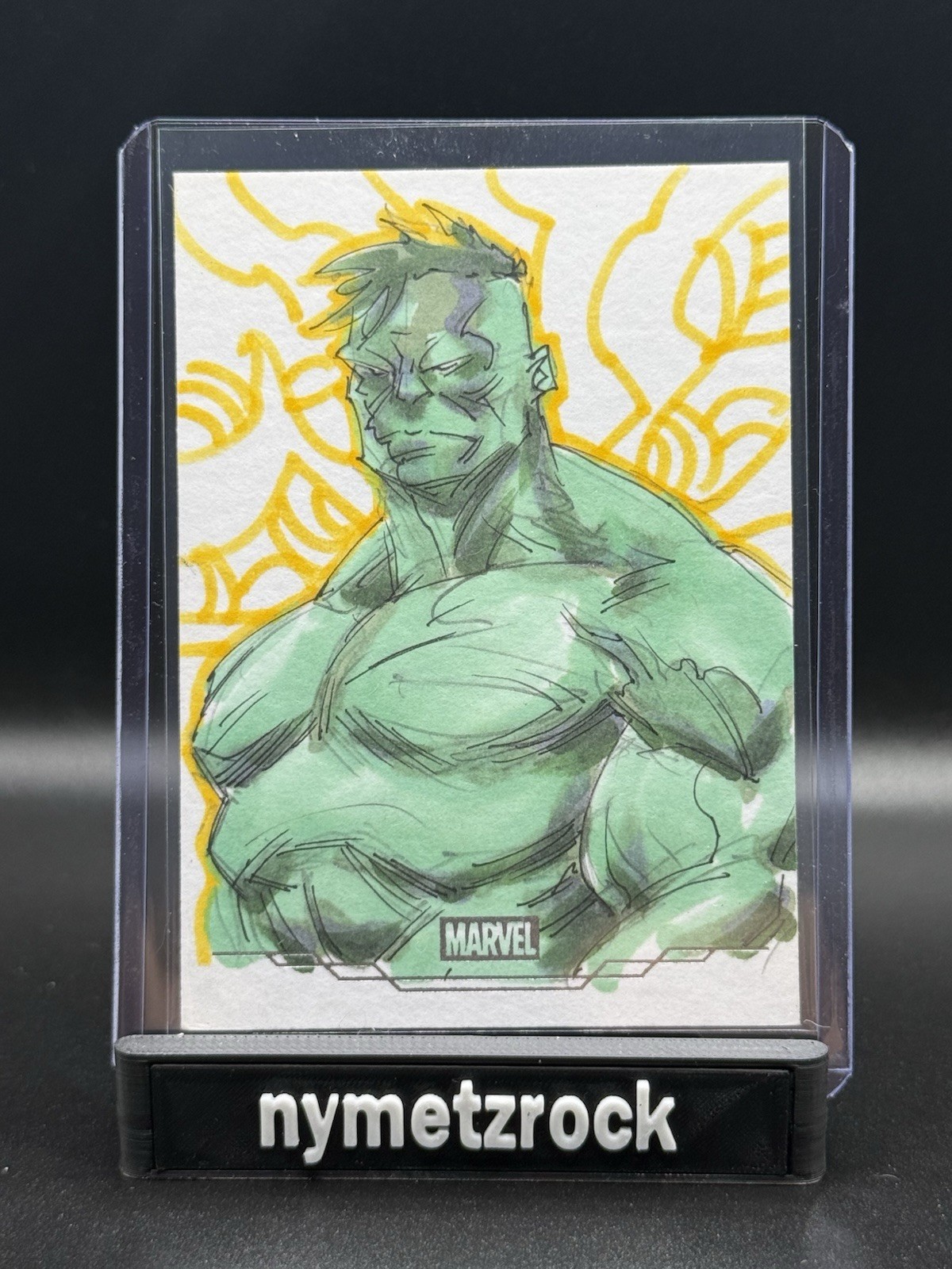 2025 Topps Marvel Studios Chrome Hulk Sketch by DMN
