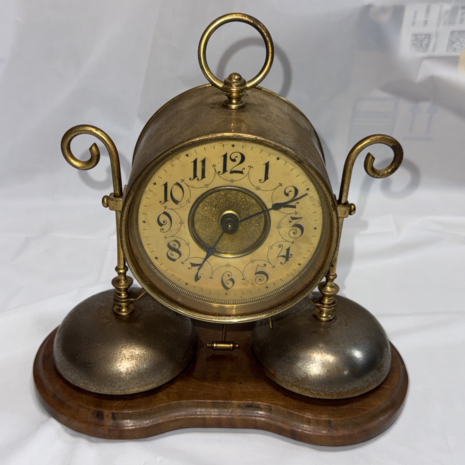 Antique Gebrüder Junghans two-bell alarm clock \