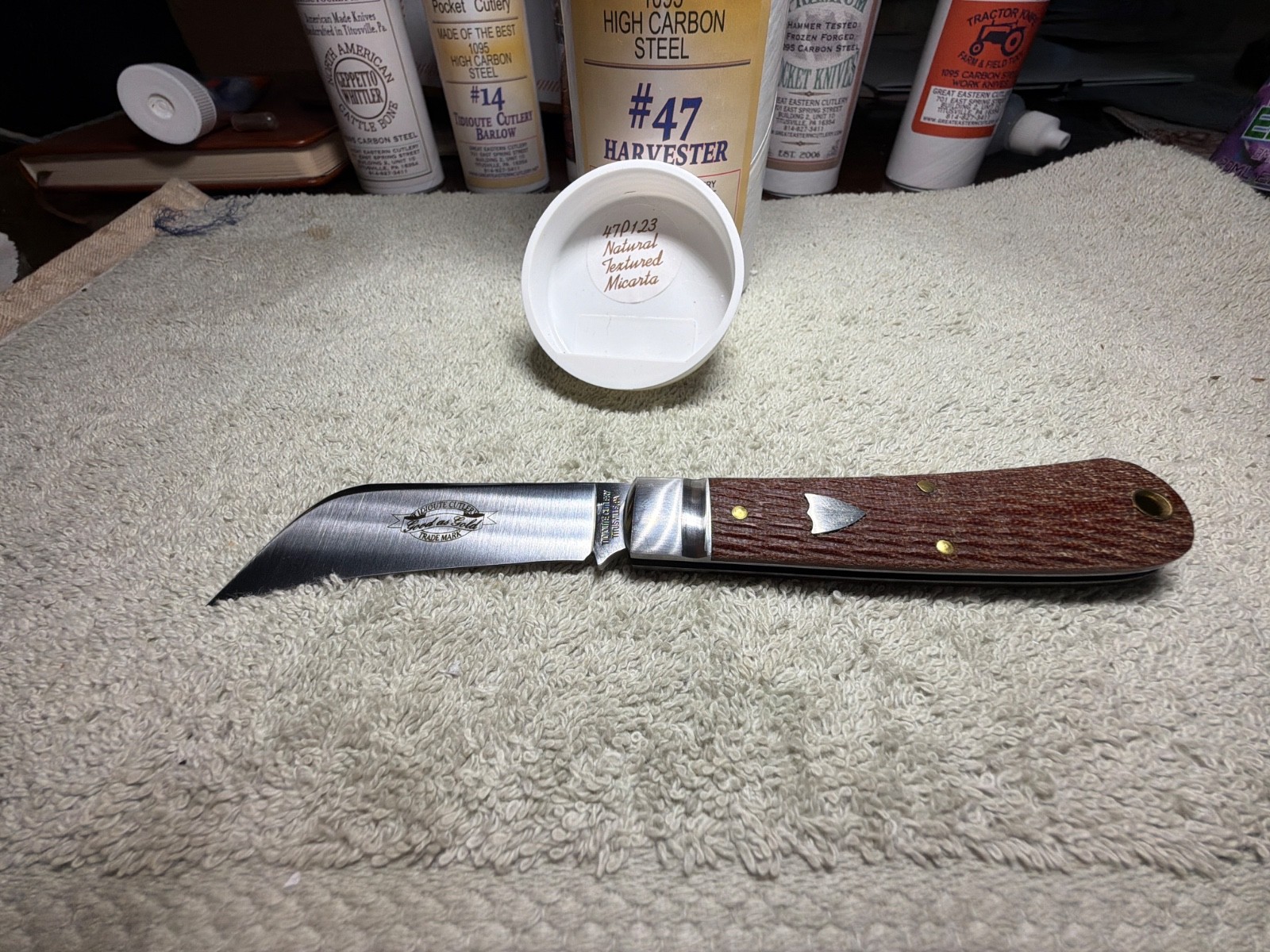 GEC Great Eastern Cutlery 47 Harvester Natural Textured Micarta