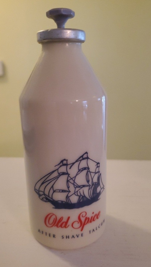 Vintage Old Spice After Shave Shulton 3 oz Ceramic Bottle Ship Logo