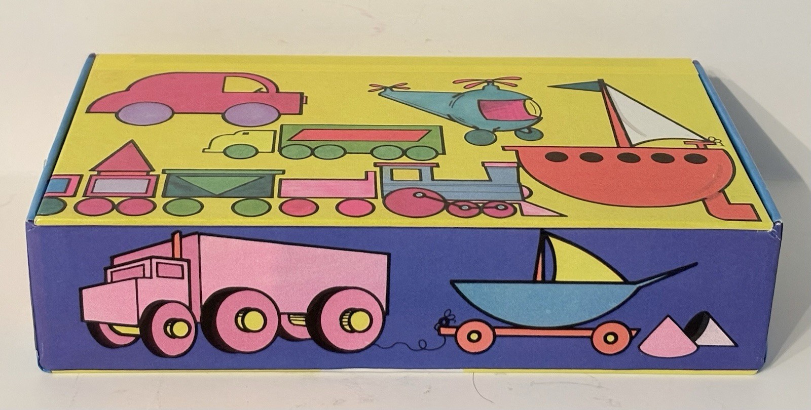 Vintage Target Cardboard Pencil Box Sterling Lebanon Neon Cars Trucks UNUSED