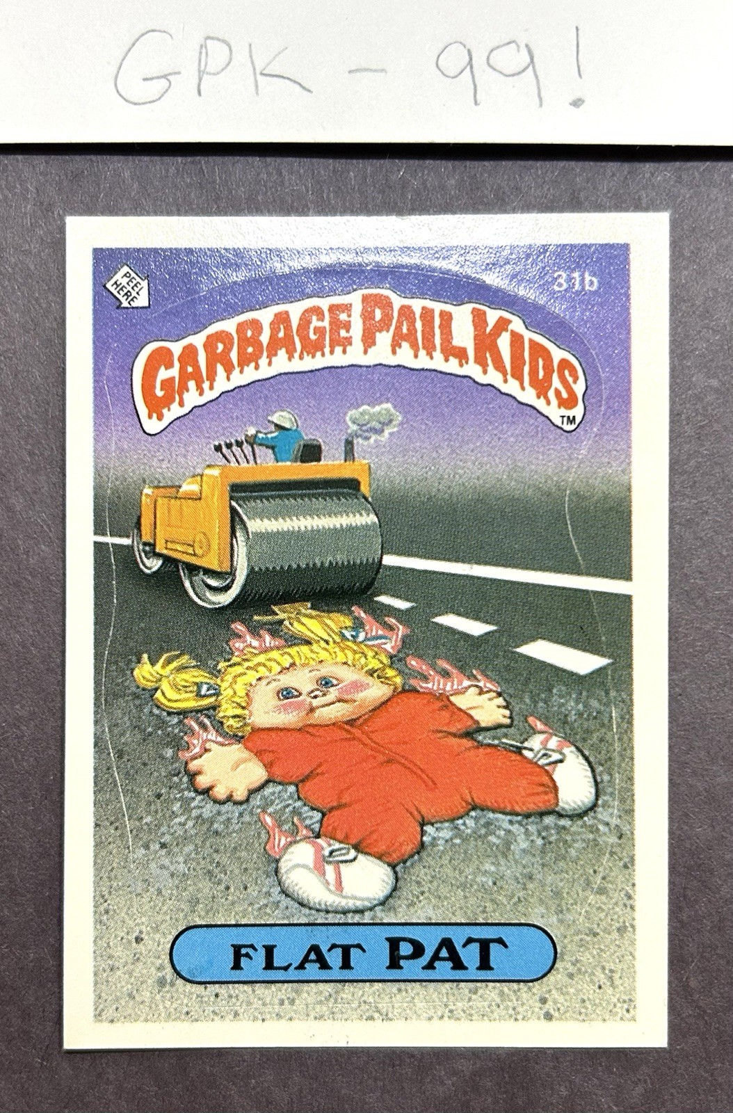 1985 Topps Garbage Pail Kids Original Series 1 Flat Pat 31b Matte EX+