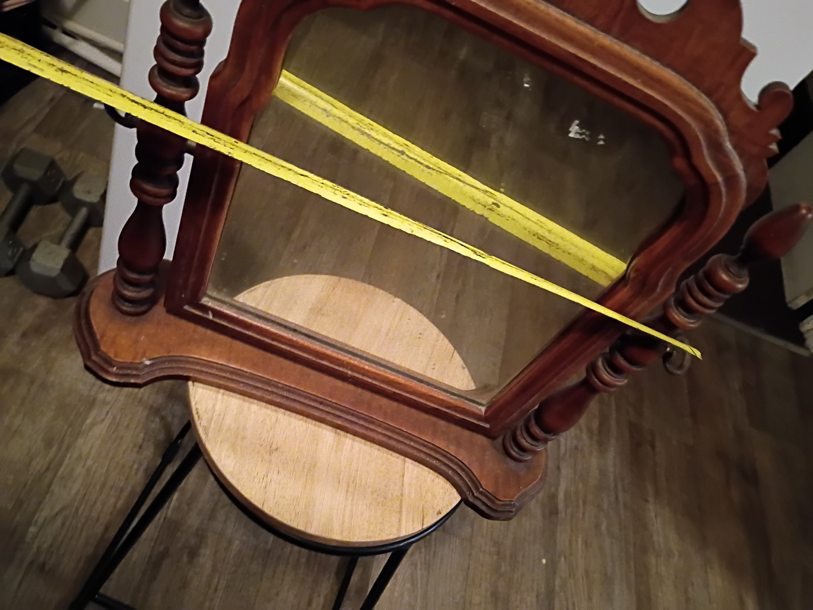 Vintage Wooden Tabletop Vanity Mirror