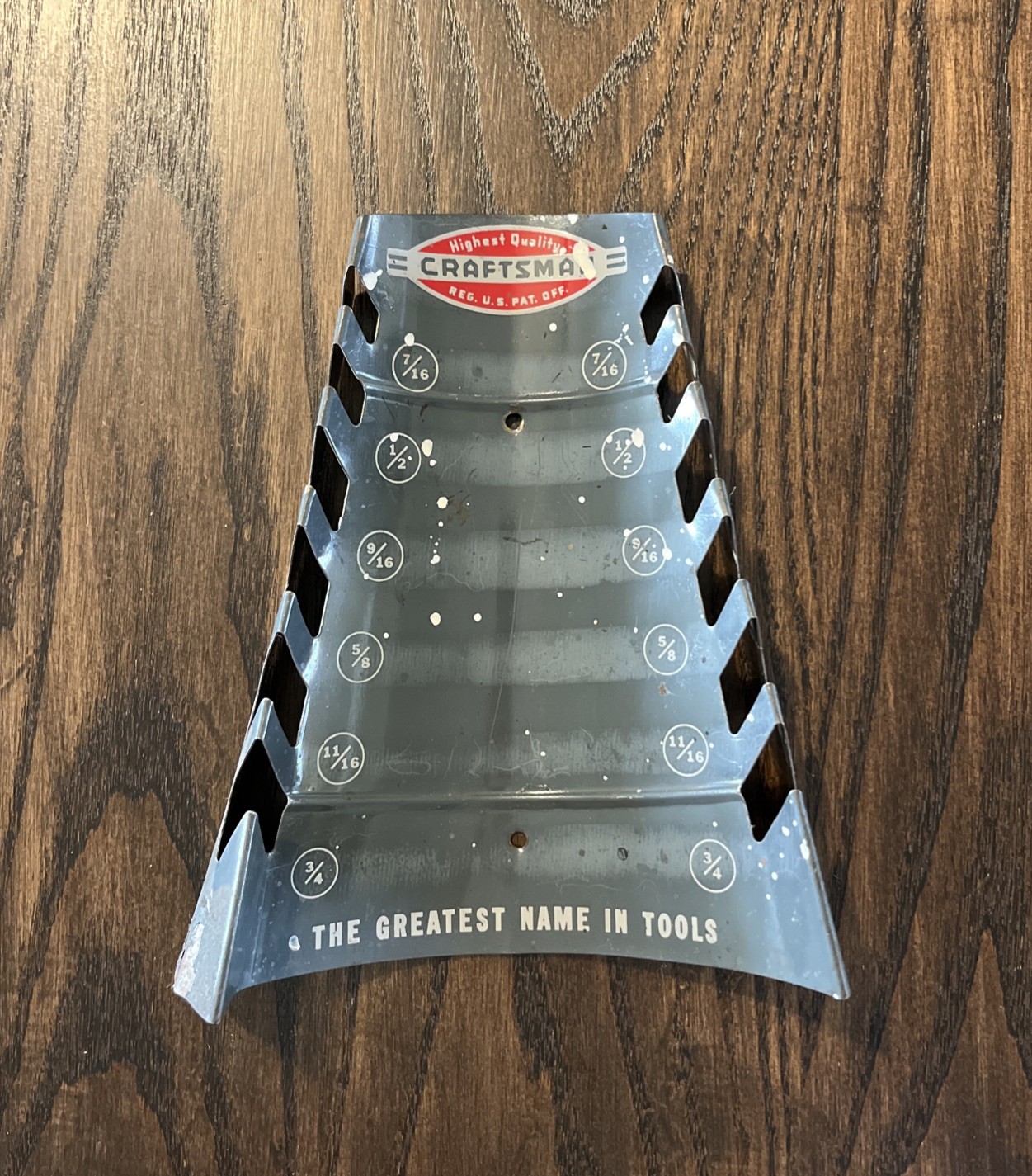 Vintage Craftsman Heritage Logo Wrench Rack, Holds 6 Wrenches