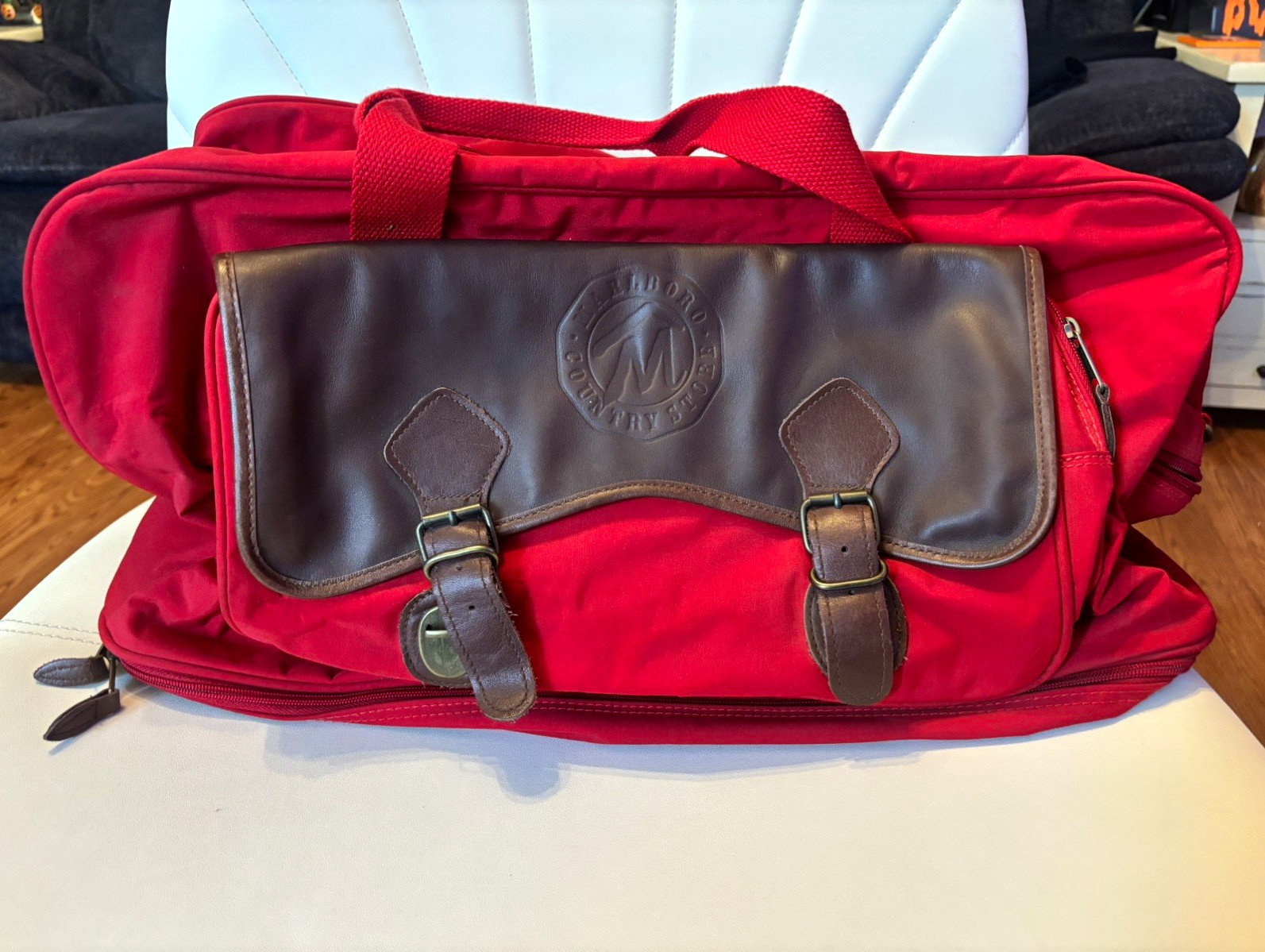 Vintage 1994 Marlboro Country Store Duffel Bag w/ original Tag Red Bag Marlboro