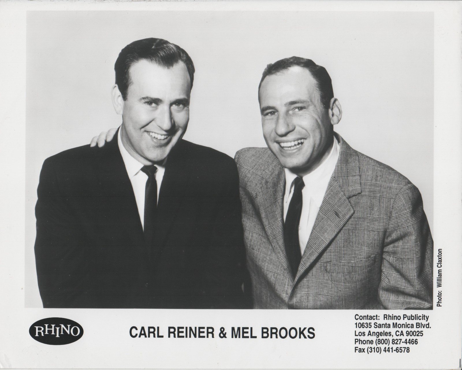 Movie Television Comedy CARL REINER MEL BROOKS B&W 8x10 Publicity PHOTO
