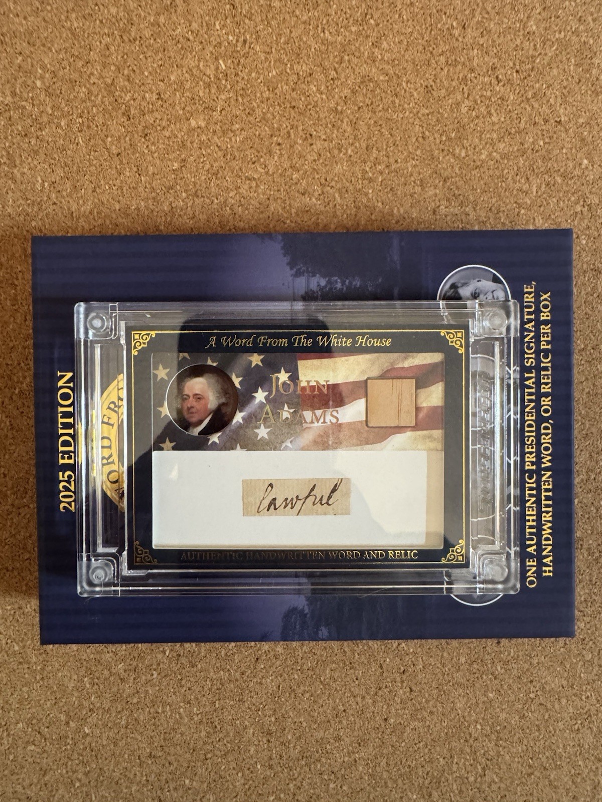 2025 POTUS John Adams Handwritten Word White House Relic /24 #09/24