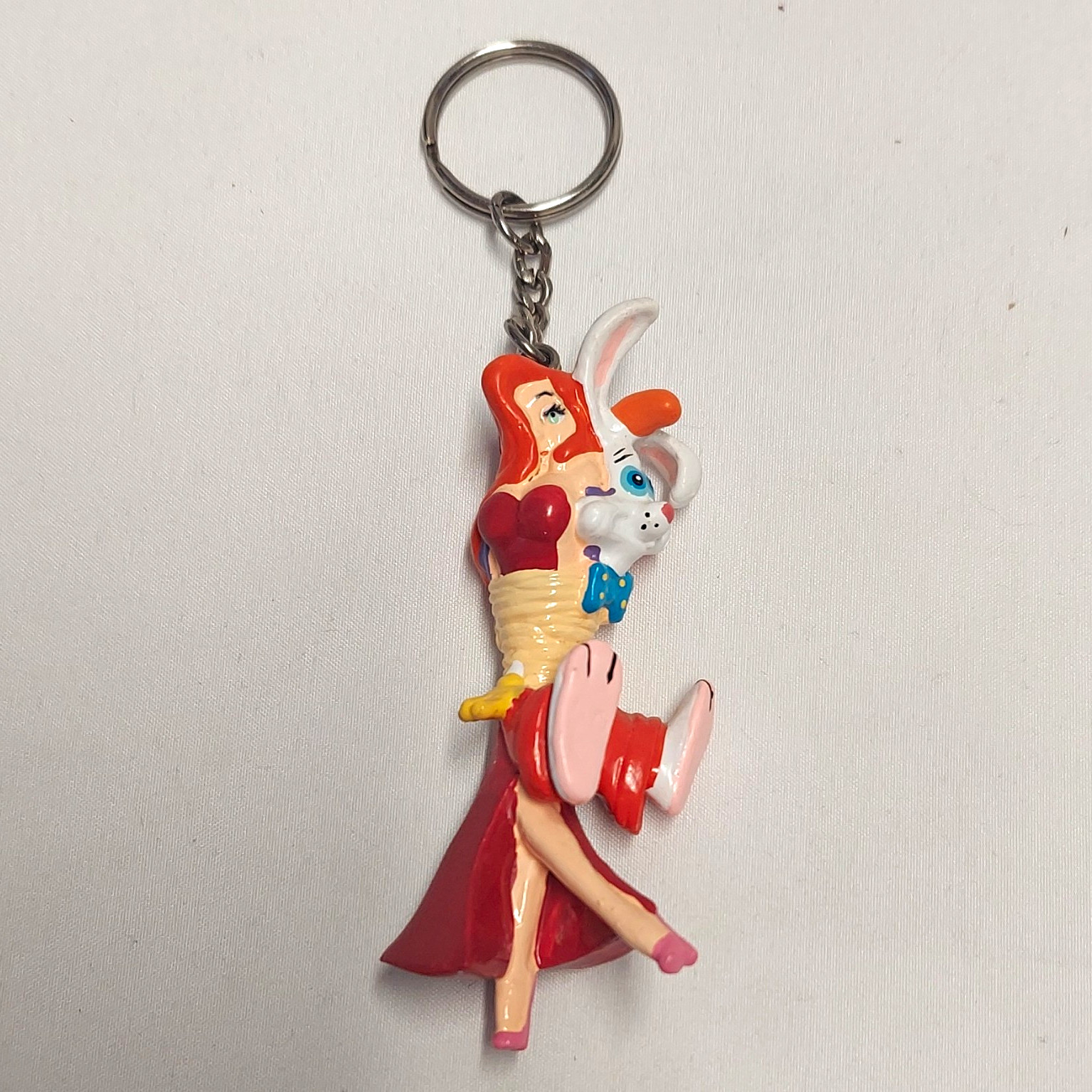 Vintage Who Framed Roger Rabbit & Jessica Tied Up Key Chain 1987 Rare