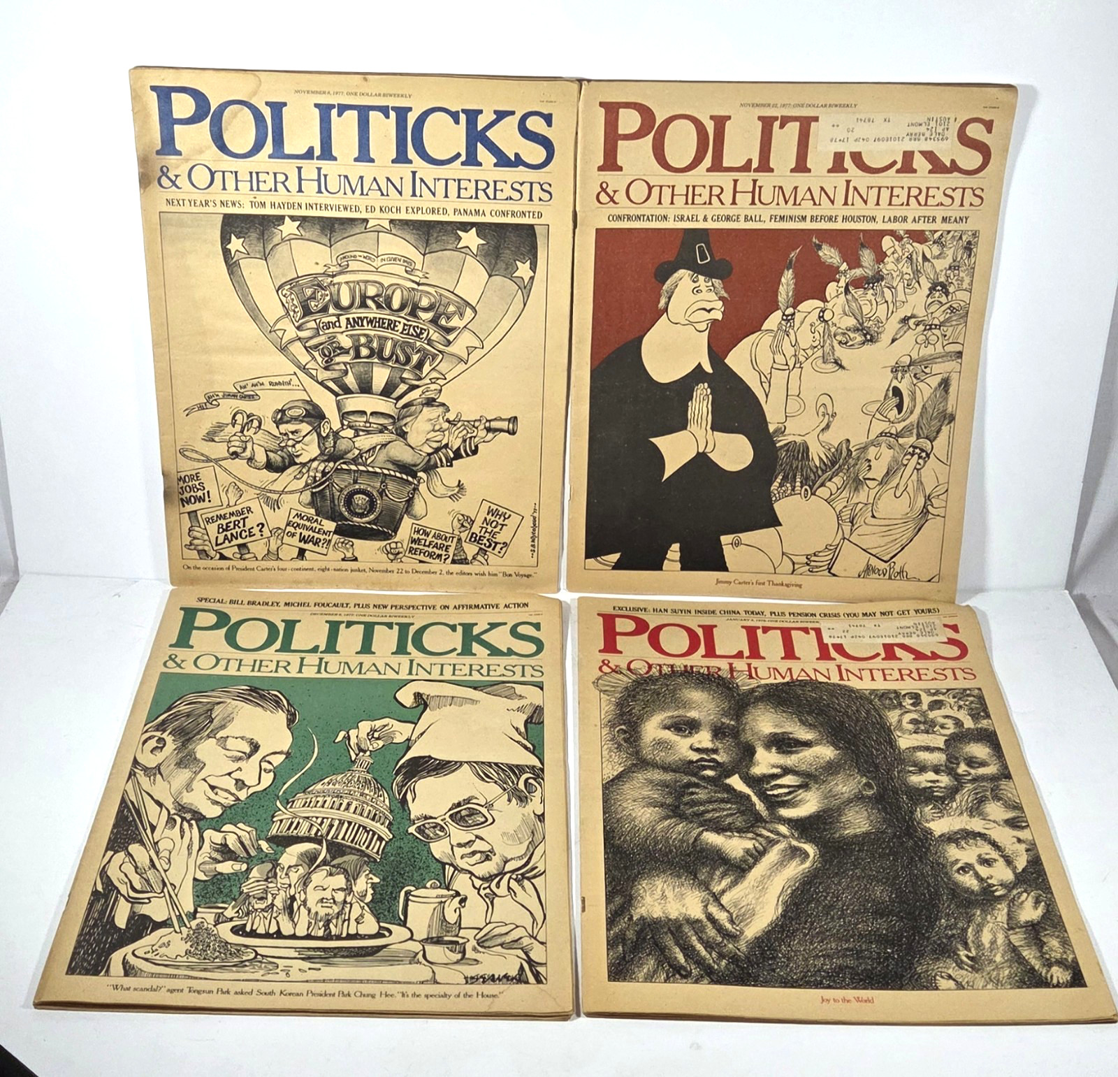 POLITICKS Newspaper Lot  (11 Issues) 1977 1978 Political Satire Weekly Vintage
