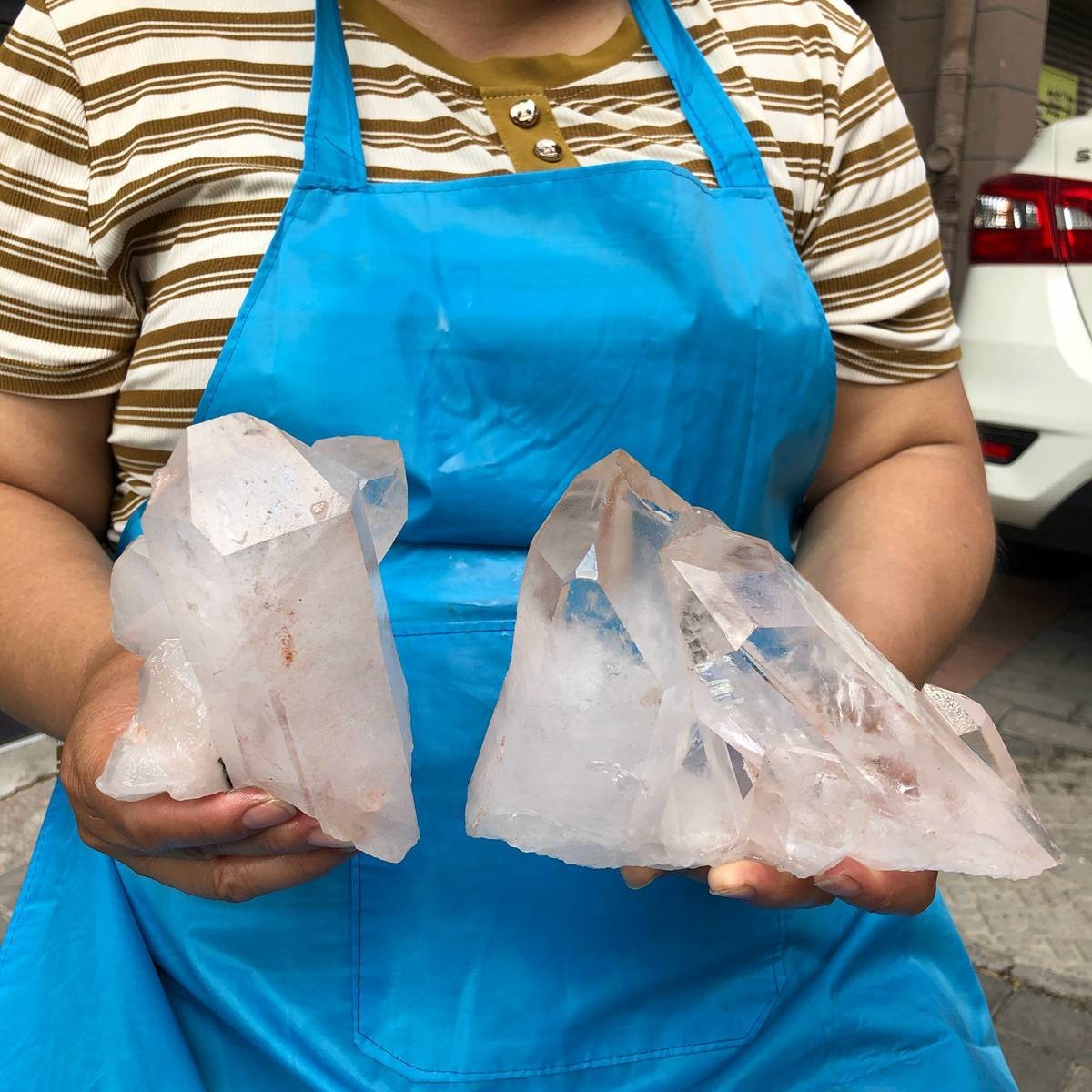 2 pieces 5.06LB Natural Transparent White Quartz Crystal Cluster Specimen 6362