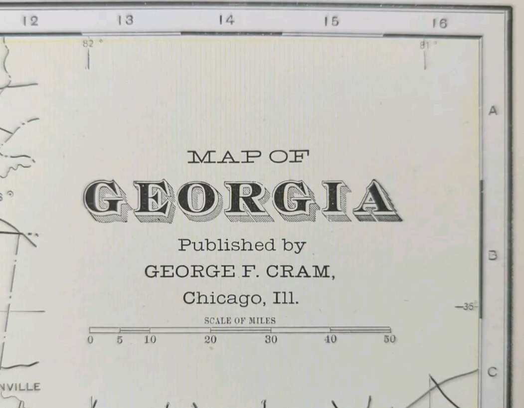 Vintage 1901 GEORGIA Map 14
