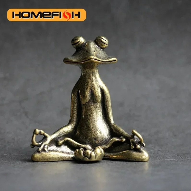 1pc Solid Copper Frog Incense Holder Retro Zen Tea Pet Home Desktop Ornament New