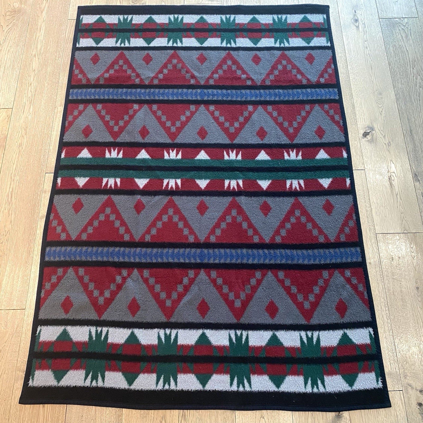 Vintage Biederlack Blanket Southwestern Aztec Geometric Print Acrylic 76L x52W