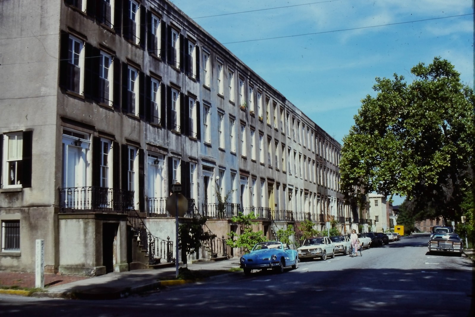 c1960's Kodachrome 35mm Slide, Charleston South Carolina Street Scene, Row mid
