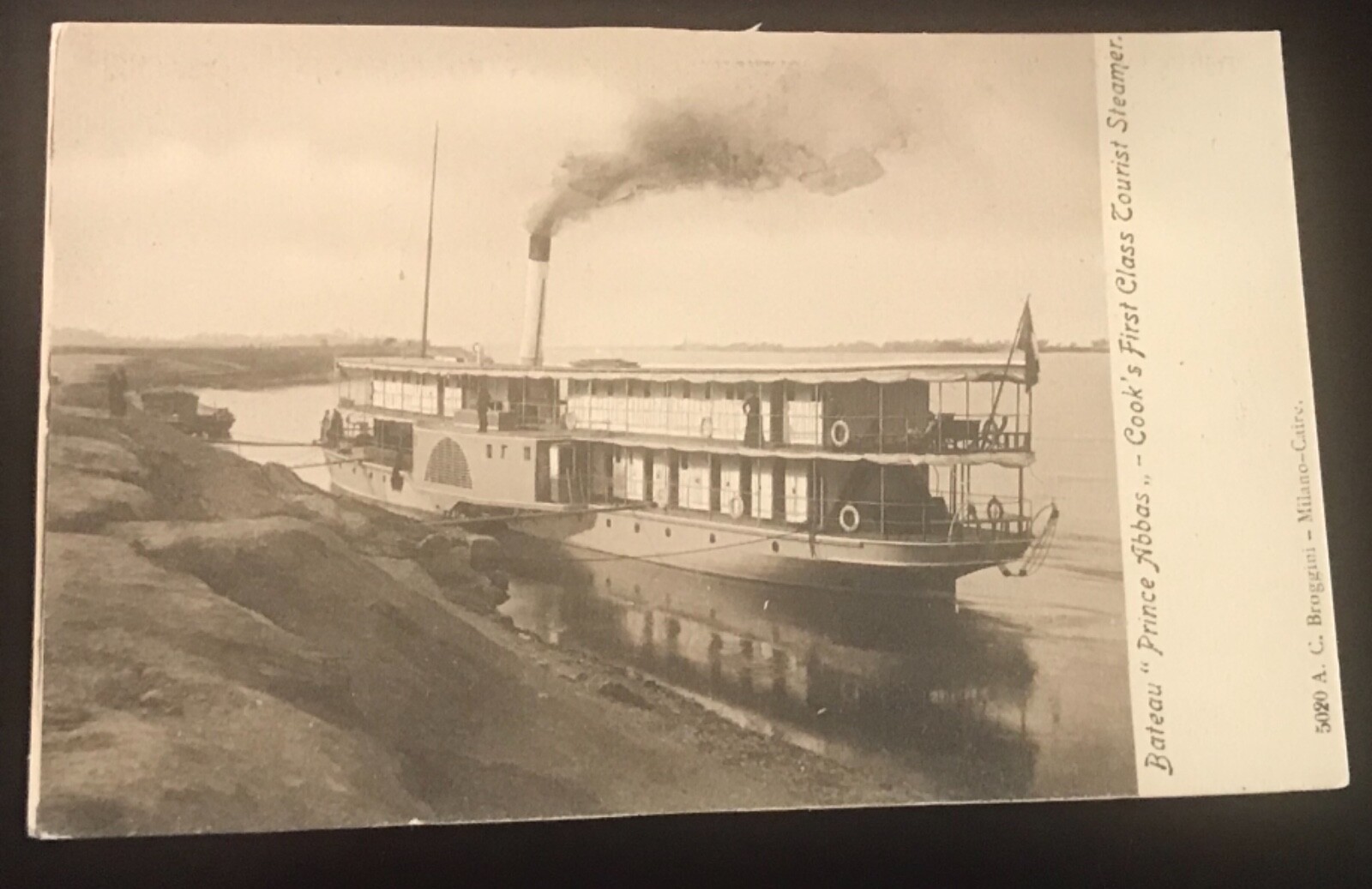Vintage RPPC Cairo Cook’s First Class Tourist Steamer Transportation Ship UNUSED
