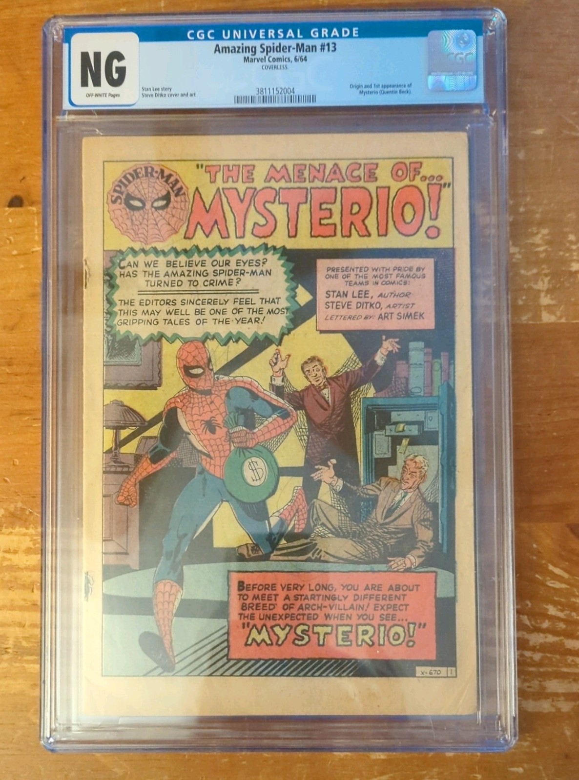 AMAZING SPIDER-MAN #13 1964- CGC (NG) cover- less 1st appearance of Mysterio 