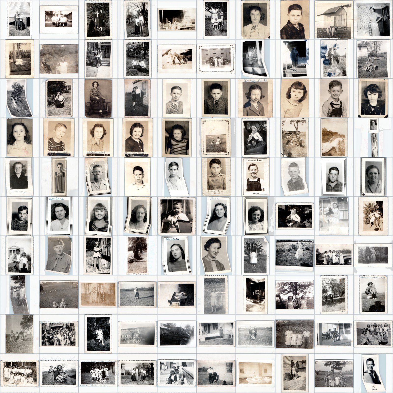 ID\'d x100 LOT c1940s Clark School Students Snapshot Photos Rural Soldier Family