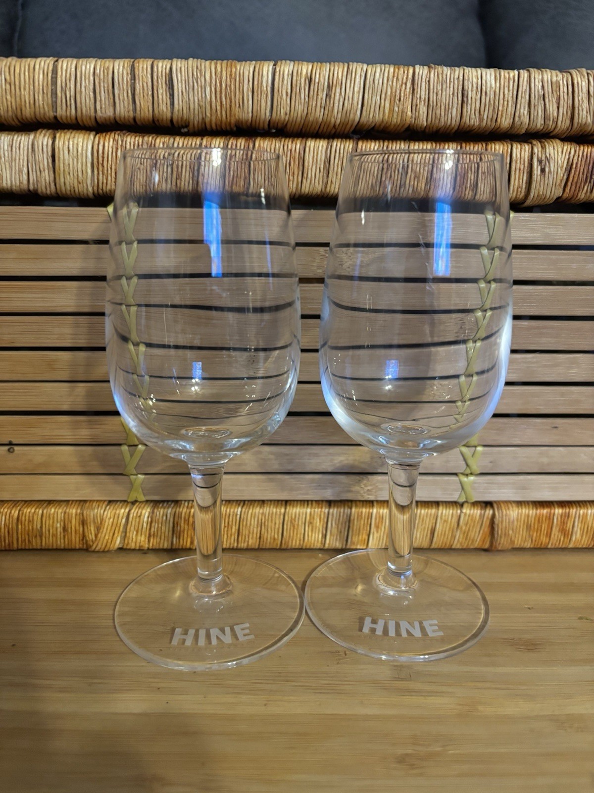 Vintage Hine Cognac Stemmed Tasting Glasses - 5.5” Pair