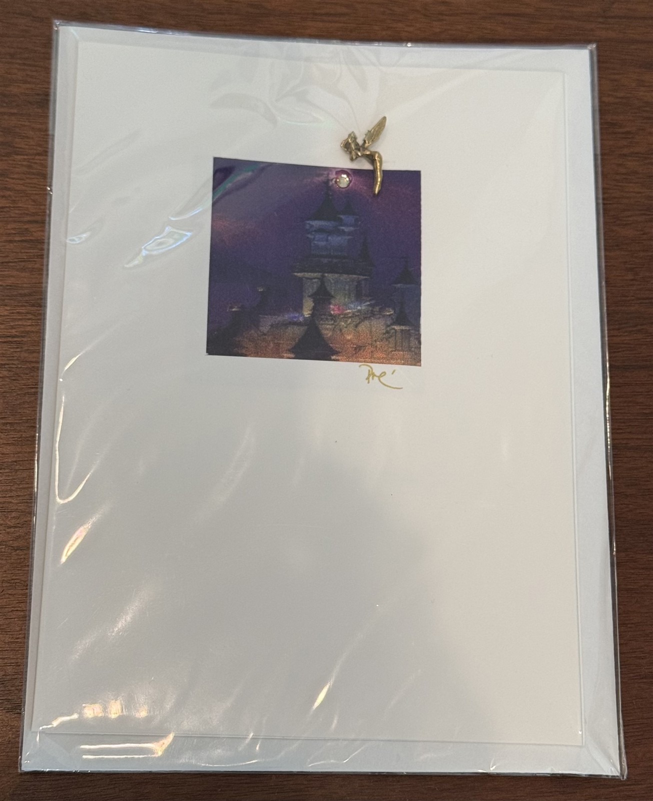 Disney Gallery Disneyland TINKER BELL CASTLE Charm Art CARD Mint