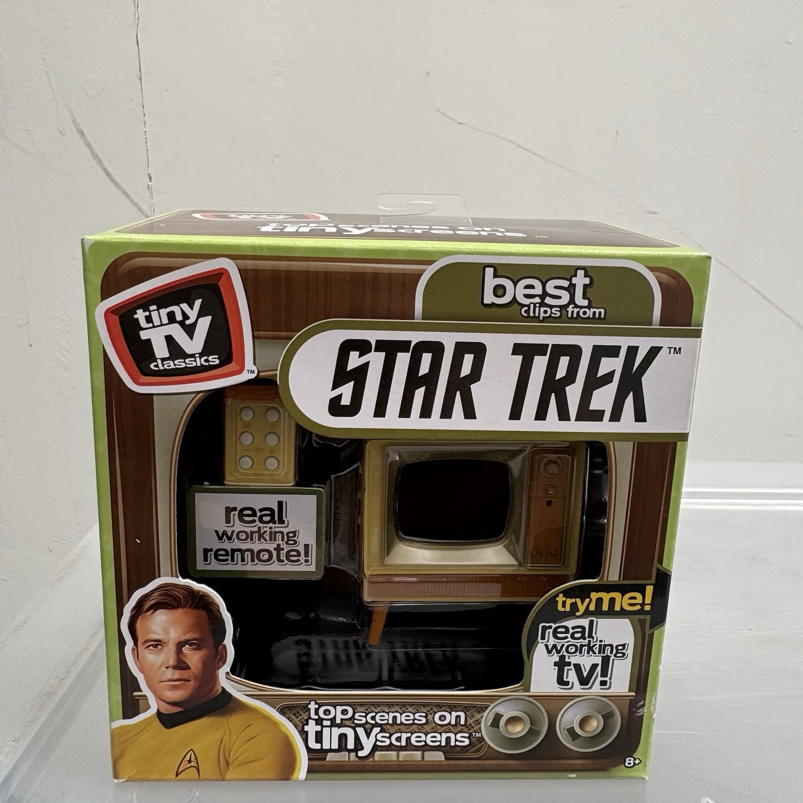 Tiny TV Classics Star Trek Original Series Captain Kirk Real Working TV Toy