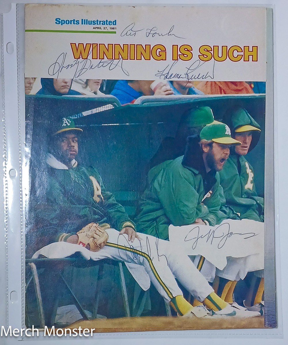 1981 Oakland Athletics Signed Sports Illustrated Page Fowler McKay Babbitt Jones