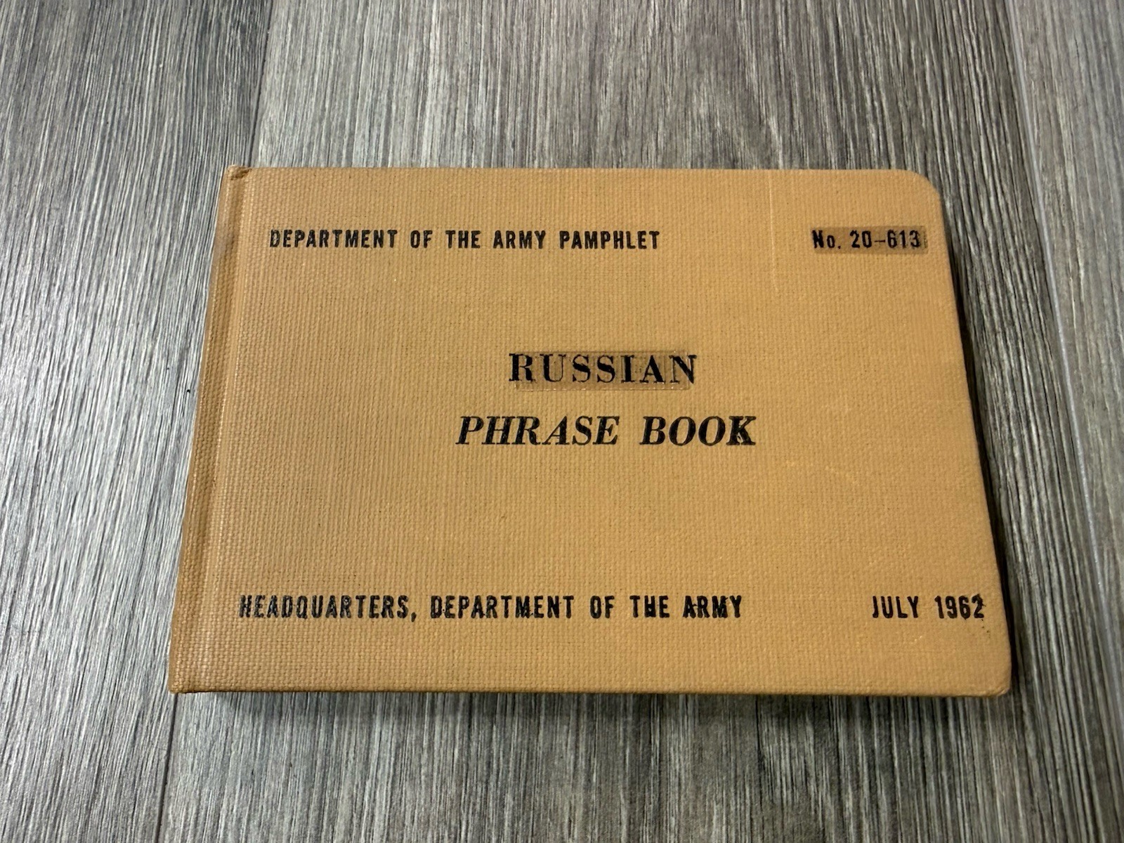 Dept Of U.S. Army Russian Phrase Book Manual July 1962 20-613 Soviet Cold War