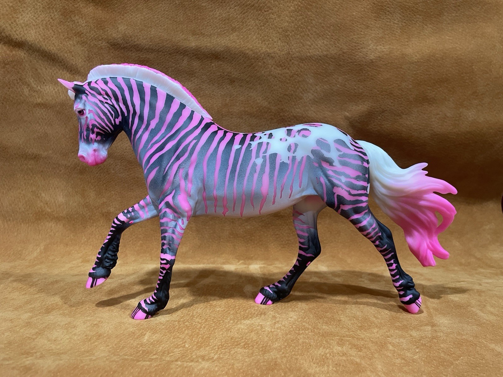 OOAK Custom Breyer Traditional Fjord Astrid Hot Pink/Grey Zorse Appaloosa
